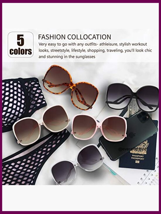Oversized Square Jackie O Cat Eye Hybrid Butterfly Fashion Sunglasses main image 7